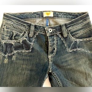 Antik Denim Brown Leather Patch with Silver Emblem